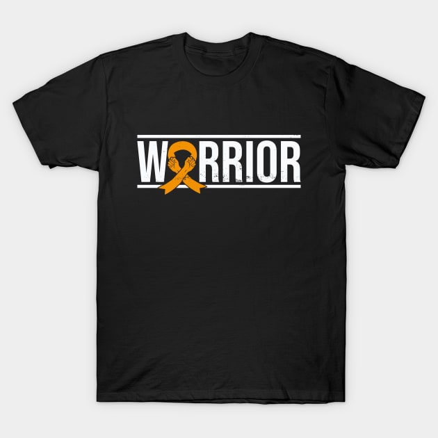 Multiple Sclerosis Warrior with Orange Awareness Ribbon T-Shirt by GiftTrend